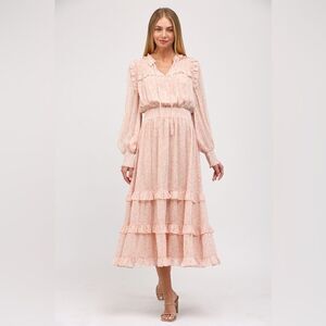 927. MAXI DRESS WITH TIERED RUFFLE DETAIL